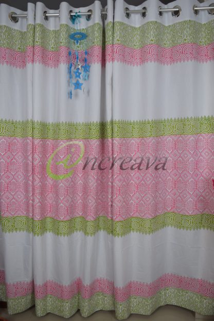 Pink Green Shade Curtain